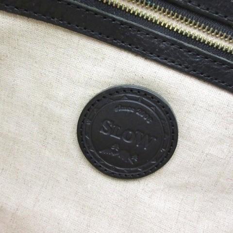 スロウ SLOW 美品 レザーショルダーバッグ オールレザー ブラック 黒 