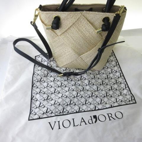 ヴィオラドーロ VIOLA d'ORO 美品 MIRO トートバッグ かごバッグ