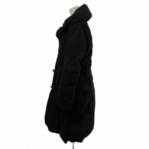 美品　ヒロココシノ　38　中綿ロングコート　ダブルファスナー　シャーリング HIROKO KOSHINO（ヒロコ コシノ） ダウンコート ロング ショールカラー