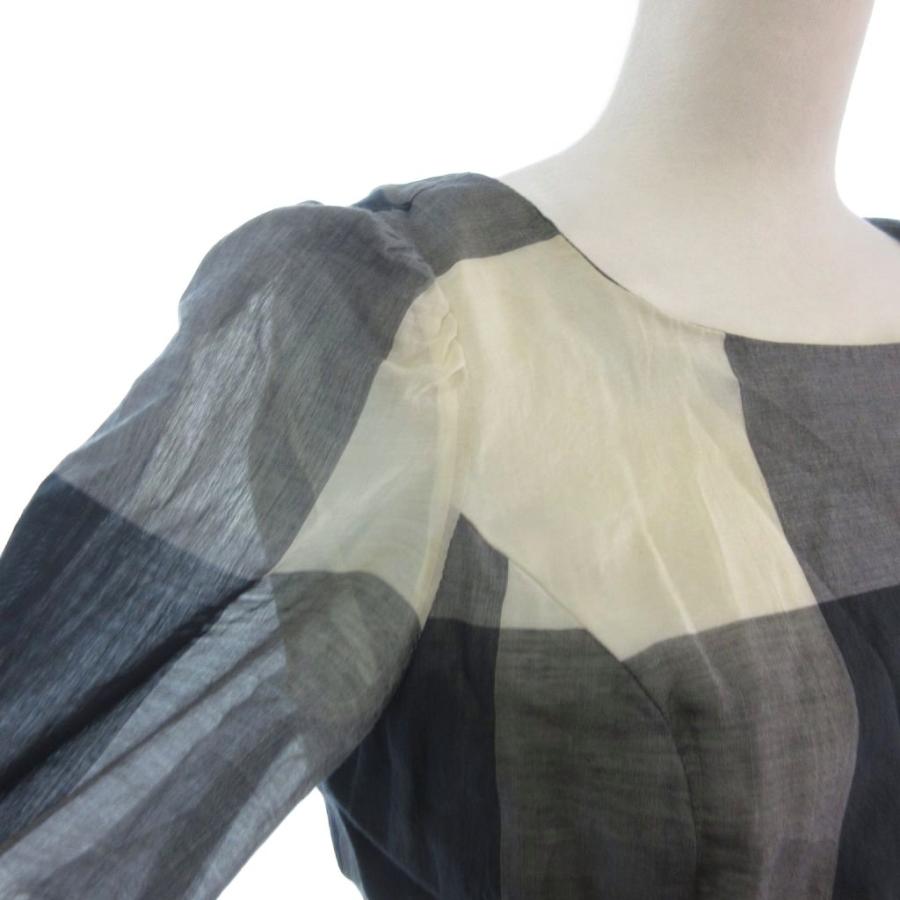 エムズグレイシー M'S GRACY ワンピース ひざ丈 七分袖 チェック柄