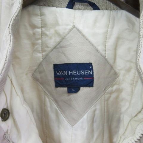 ヴァンヒューゼン VAN HEUSEN 中綿ジャケット ブルゾン ベージュ L 