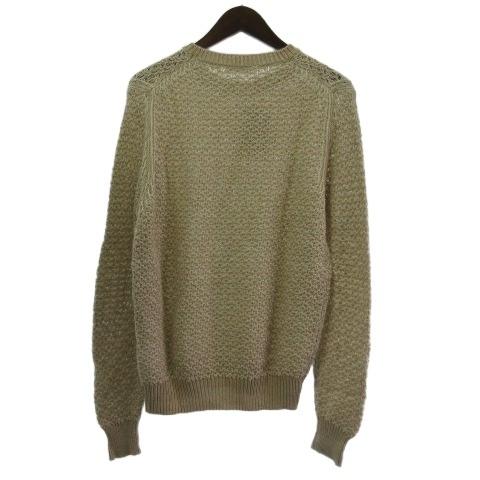 未使用品 クルチアーニ cruciani タグ付き ニット セーター プルオーバー コットン シルク リネン ローゲージ ベージュ 46 メンズ