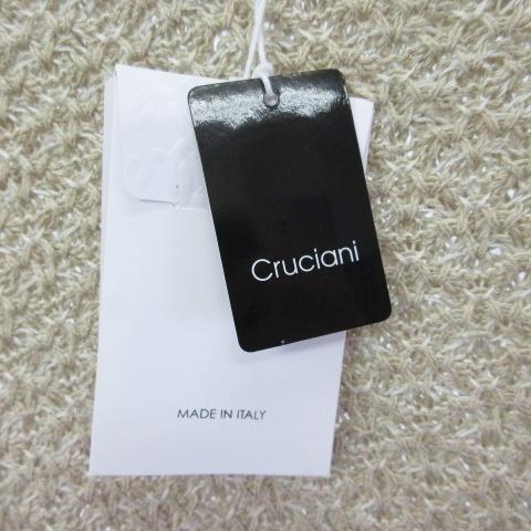 未使用品 クルチアーニ cruciani タグ付き ニット セーター プルオーバー コットン シルク リネン ローゲージ ベージュ 46 メンズ