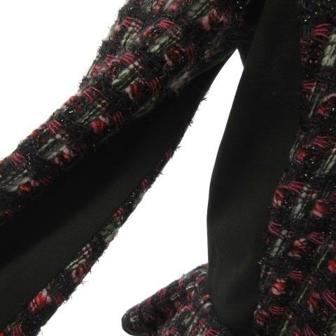 パオラフラーニ PAOLA FRANI ノーカラージャケット ツイード 切替 