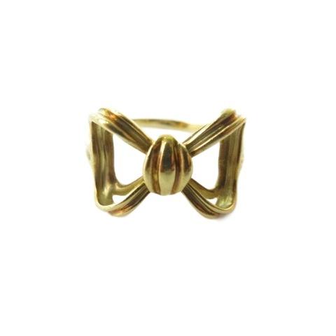 ティファニー TIFFANY & CO. K18YG イエローゴールド リボン リング 