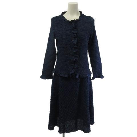 ☆上品 ユキトリイ濃紺 Yuki Torii ワンピーススーツ38 YUKI TORII