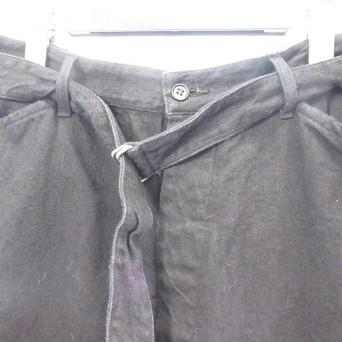 コモリ COMOLI ベルテッドパンツ B01-03001 デニムパンツ ジーンズ 黒 