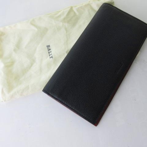 Bally（バリー） 美品 長財布 ウォレット レザー ブラック レッド 