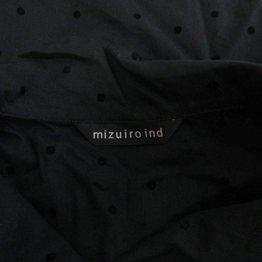 ミズイロインド mizuiro ind シャツ ブラウス 開襟 半袖 シアー ドット
