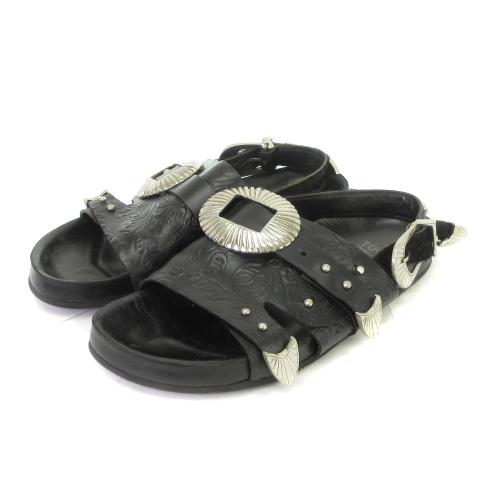 格安即決 中古 Toga Pulla Ray Beams メタルエンボスサンダル シューズ バックストラップ ハラコ 型押し レザー 37 黒 ブラック 靴 レディース ベクトル 古着 002 ブランド古着販売のベクトル 通販 Yahoo ショッピング ブランドショッパー付き