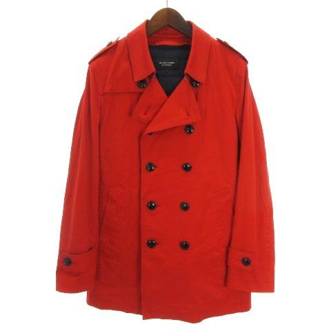 中古 バーバリーブラックレーベル Burberry Black Label ショート トレンチコート 中綿ライナー付き 赤 レッド系 L アウター Ecr14 メンズ ギフト