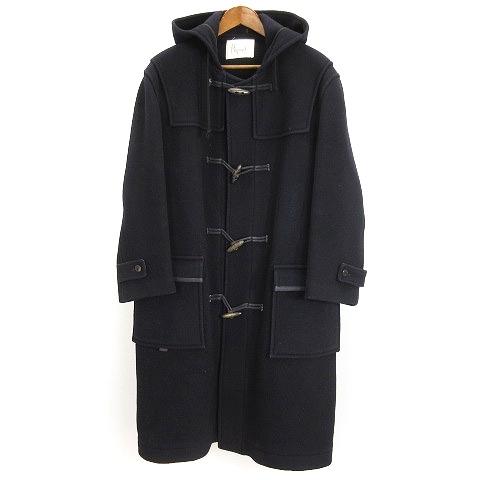 使い勝手の良い 紺 ナイロン混 ウール 無地 長袖 ロング丈 フード ダッフルコート Papas パパス 中古 ネイビー 古着 ベクトル メンズ Ecr14 アウター M ダッフルコート Floridapace Gov