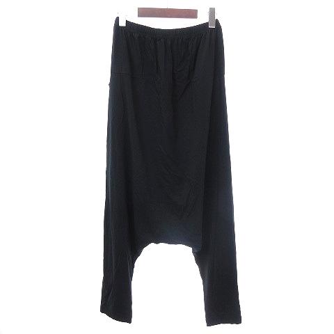 萌 MOYURU モユル サルエルパンツ フロントタック 黒 ブラック M-L