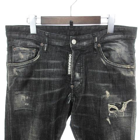 ディースクエアード DSQUARED2 19AW Skater Jean スケーター ジーンズ デニムパンツ ダメージ加工 ストレッチ  S74LB0586 S30357 黒 ブラッ