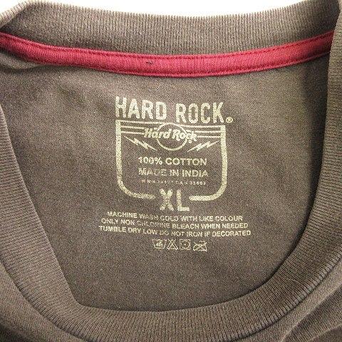 HARD ROCK CAFE ハードロックカフェ Tシャツ カットソー 半袖 プリント コットン100％ 茶 ブラウン XL 大きサイズ メンズ｜vectorpremium｜03