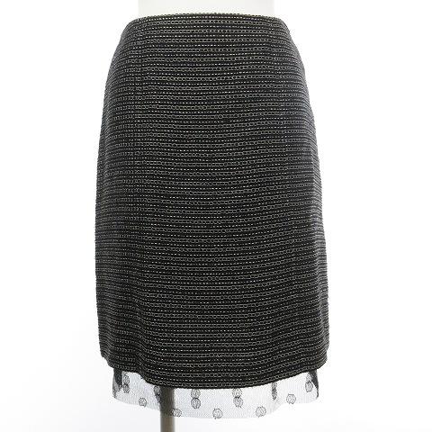 シャネル CHANEL 美品 03A タイトスカート 膝丈 ツイード ココマーク  