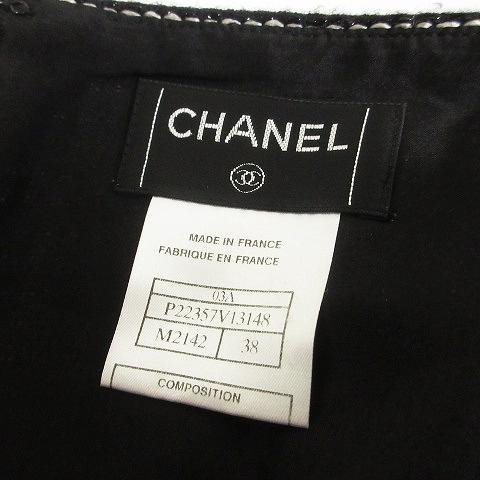 シャネル CHANEL 美品 03A タイトスカート 膝丈 ツイード ココマーク  