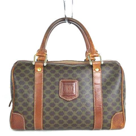 CELINE オールドセリーヌミニボストンバッグマカダム柄PVC