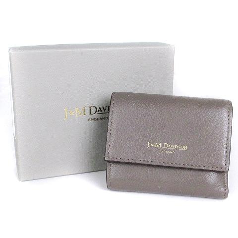 ジェイ&エムデヴィッドソン J&M Davidson BI-FOLD WALLET バイ フォルド ウォレット 財布 三つ折り ミニウォレット レザー グレージュ ■SM｜vectorpremium｜09