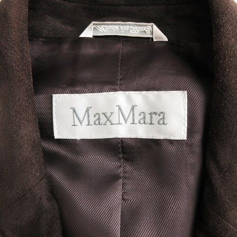 マックスマーラ MAX MARA 白タグ テーラードジャケット シングル 3B フェイクレザー スエード調 茶 ブラウン 42 レディース｜vectorpremium｜05