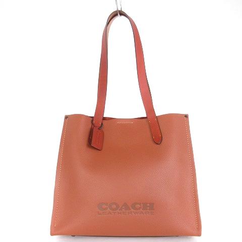 コーチ COACH リレー トート 34 バッグ スクエア ロゴ レザー CH757 茶 