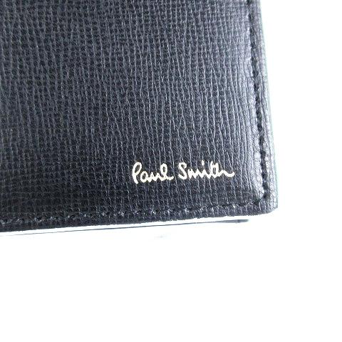 ポールスミス PAUL SMITH 長財布 フラップ カラードエッジ ロゴ レザー ブラック 黒 ウォレット ■SM1 メンズ｜vectorpremium｜06