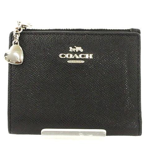 コーチ COACH ミニウォレット 二つ折り財布 裏地ハート レザー 