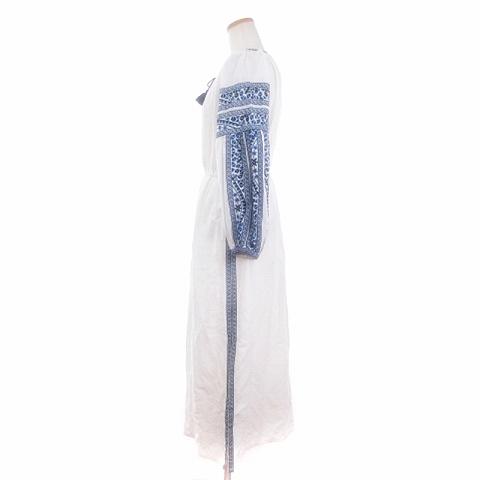 サラマリカ Sara mallika ロングワンピース 長袖 ノーカラー 刺繍  