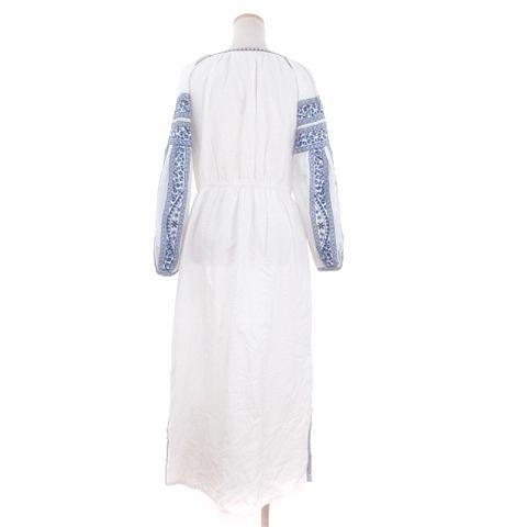 サラマリカ Sara mallika ロングワンピース 長袖 ノーカラー 刺繍  