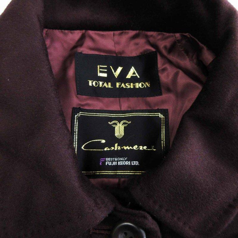 EVA コート ステンカラー ロング カシミヤ100％ ボルドー 赤 M~L ■GY31 レディース｜vectorpremium｜05