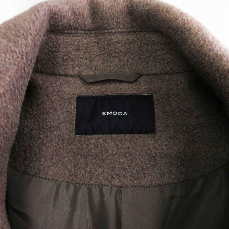 EMODA エモダ ドロップショルダー ロング コート チェスター ウール混 