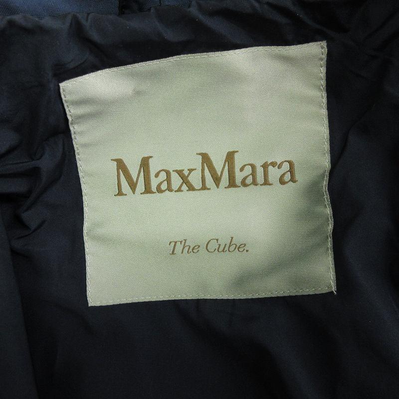 マックスマーラ MAX MARA The Cube フーデッドコート ロング丈 ベルト付き ポリコットン 無地 ジップアップ 紺 ネイビー 34 ■SM1 レディー｜vectorpremium｜07