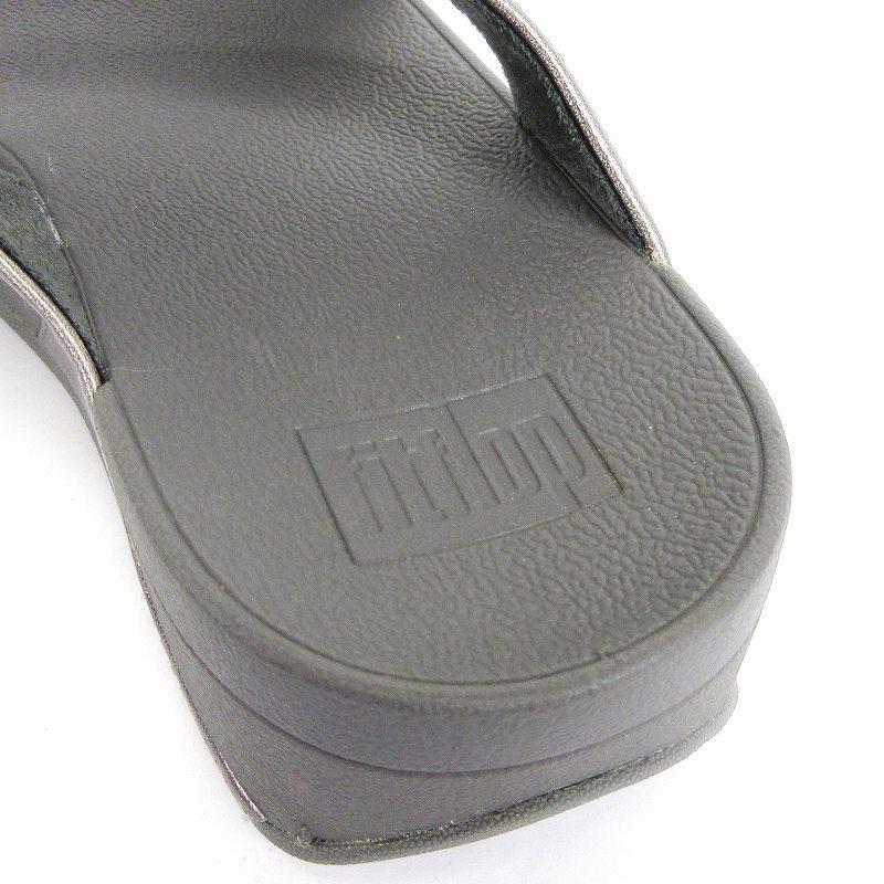 美品 フィットフロップ fitflop 22SS グリッター スライド サンダル 厚底 ウェッジヒール メタリックグレー系 23.3cm ■SM1 レディース｜vectorpremium｜07