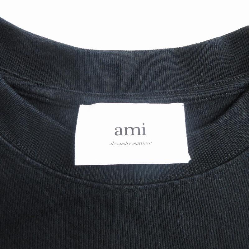 アミ アレクサンドル マテュッシ ami alexandre mattiussi Tシャツ カットソー 半袖 ハートロゴ コットン UTS004.726 黒 ブラック M メンズ｜vectorpremium｜05