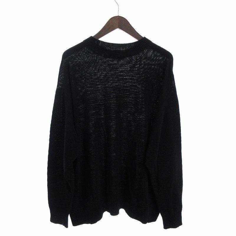 コモリ COMOLI 24SS ブラッククルーネックニット セーター 長袖 