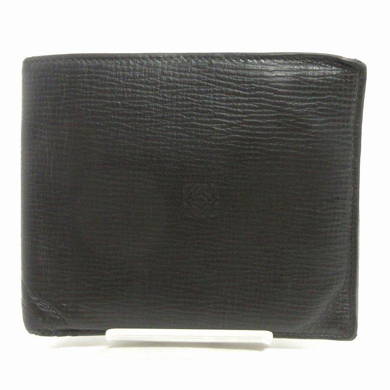 LOEWE 二つ折り財布 ウォレット ブラック 黒 レザー