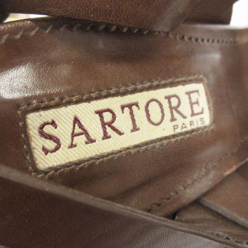 サルトル SARTORE サンダル ミュール レザー 茶 ブラウン 35 22cm 靴 