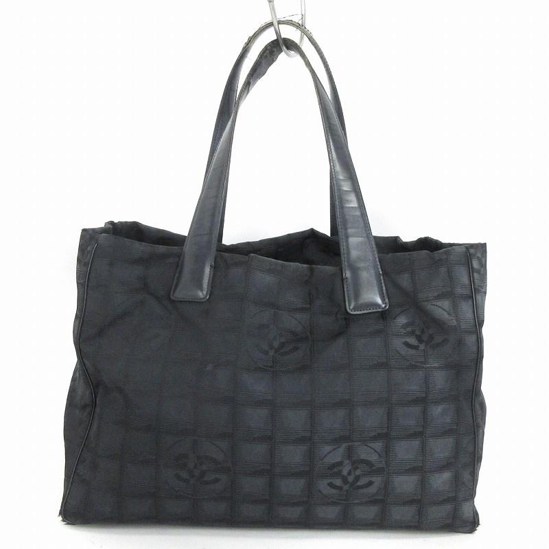 CHANEL ニュートラベルラインココマーク黒トートバッグ - トートバッグ 