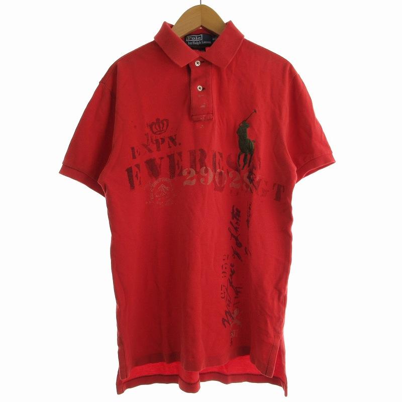 【未使用】ラルフローレン　半袖　ポロシャツ　刺繍ロゴ　ビッグポニー　赤　M Ralph Lauren - 美品 RALPH LAUREN ビッグ ポニー 刺繍