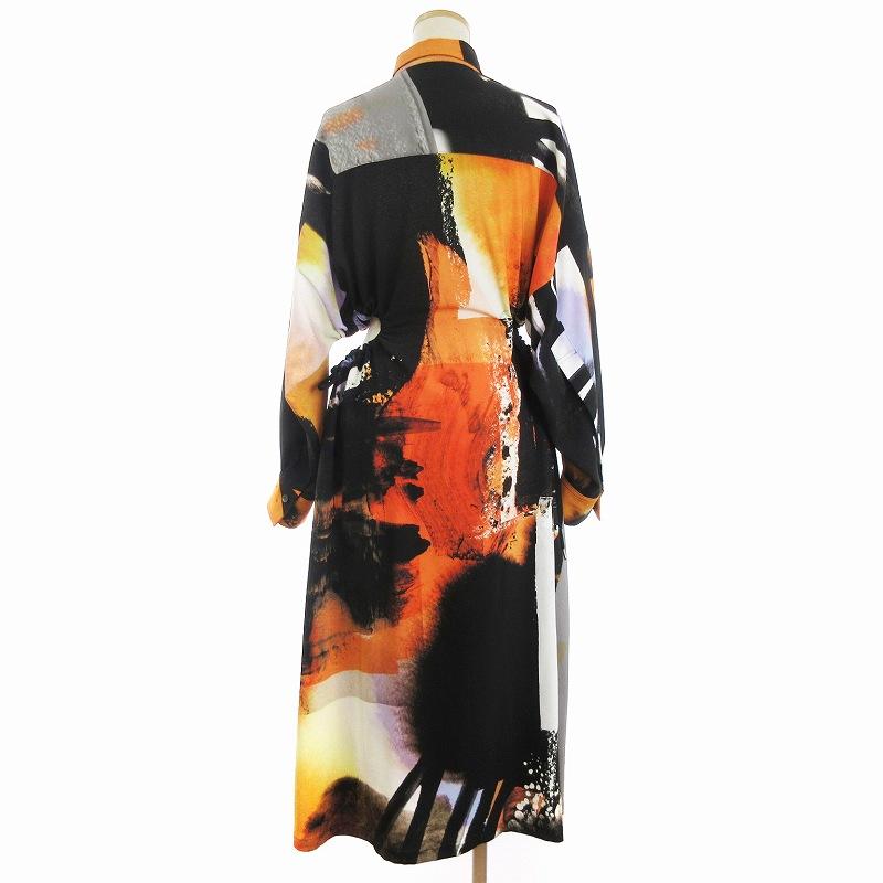 ウジョー Ujoh Gathered Hole Shirt Dress シャツ ワンピース 長袖  