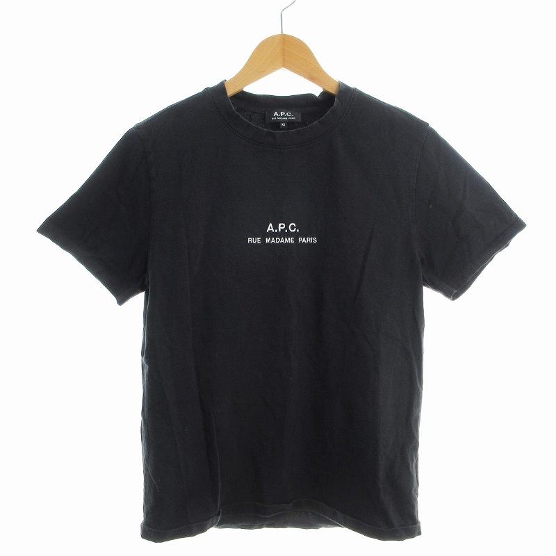 A.P.C. アーペーセー Tシャツ 半袖 ロゴ XS 黒 ブラック 白 ホワイト 