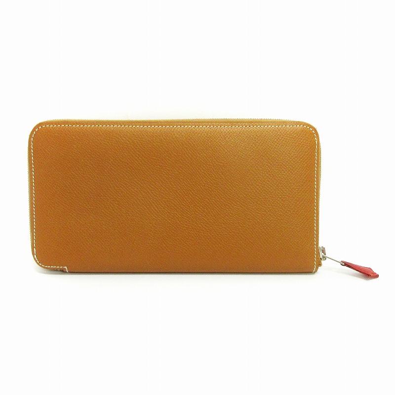 エルメス HERMES 美品 アザップロング シルクイン 長財布 ヴォー 