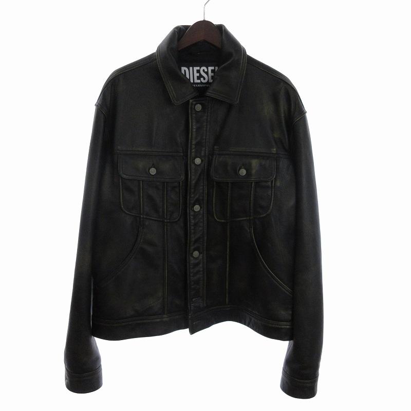 ディーゼル DIESEL 美品 L-RILEY ライダースジャケット 革ジャン 