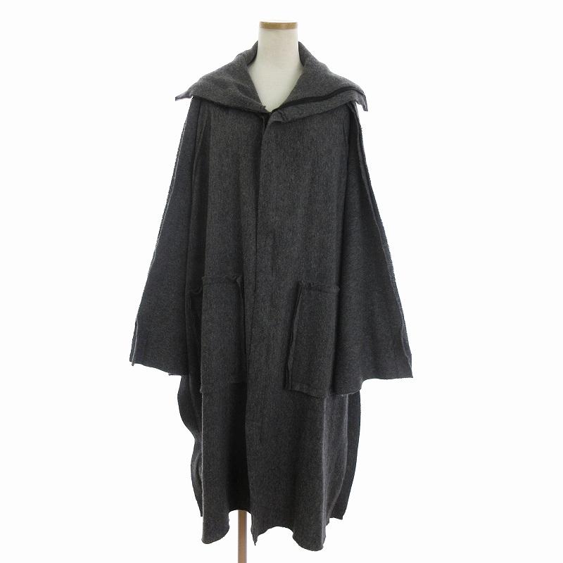 RAGNE KIKAS for Yohji Yamamoto ウールコート ロング丈 無地 ジップ 