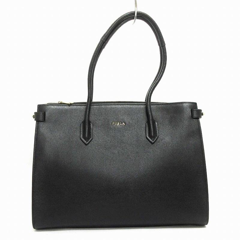 FURLA フルラ PIN M トートバッグ ロゴ A4サイズ レザー 942222 黒 