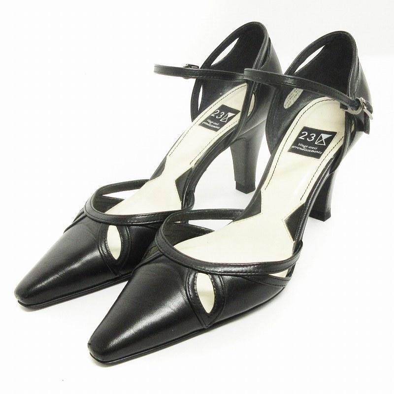 パンプス 23 灰 黒 PRADA プラダ 本革 レザー バイカラー ハイヒール 黒パンプス？23㌢ パンプス 23 灰 黒 PRADA プラダ 本革 レザー バイ