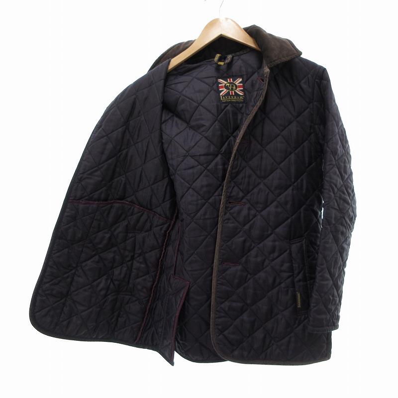 ラベンハム LAVENHAM DENSTON フード キルティングジャケット 34 紫
