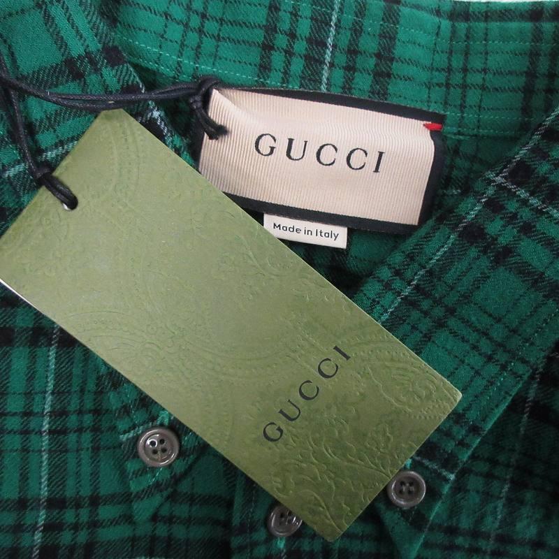 GUCCI チェック柄ネルシャツタイプジャケットサイズ48