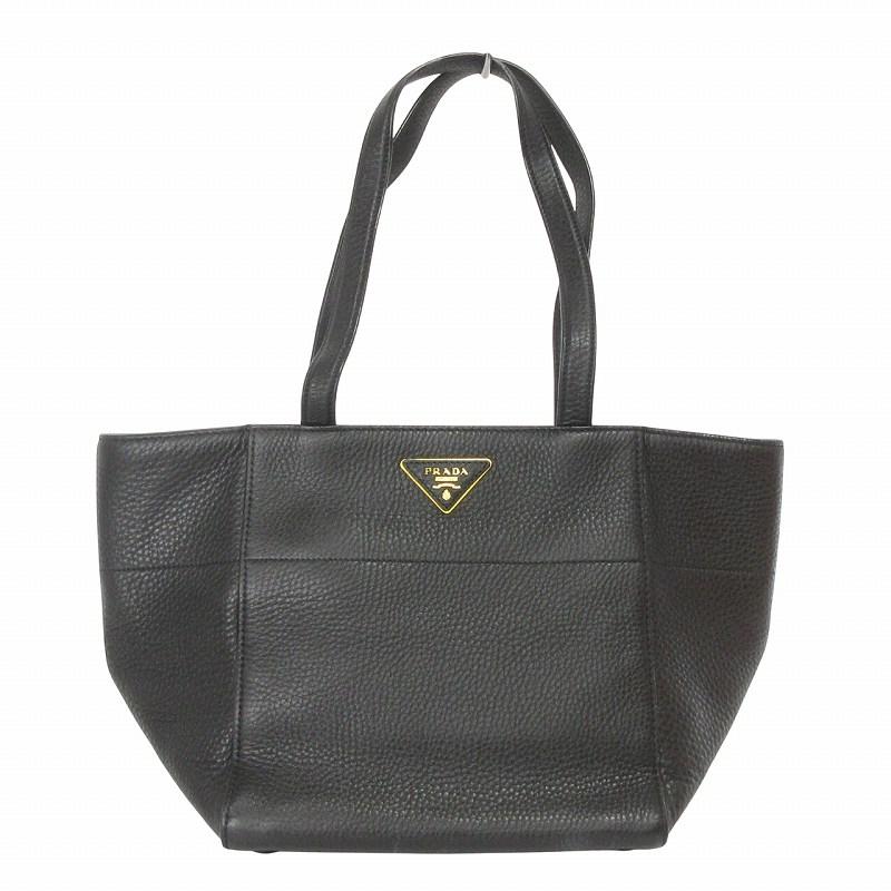 【良品！✨】PRADA プラダ トートバッグ ハンド 大容量 オールレザー 黒 ブラック ラージ ソフトグレインレザー トートバッグ | PRADA