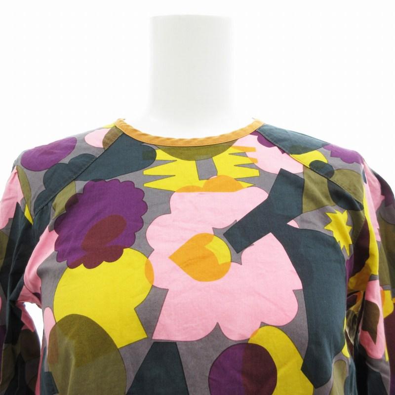 minä perhonen マルチカラー ワンピース 130 ミナペルホネン mina perhonen ワンピース 長袖 ロング 総柄 リボン